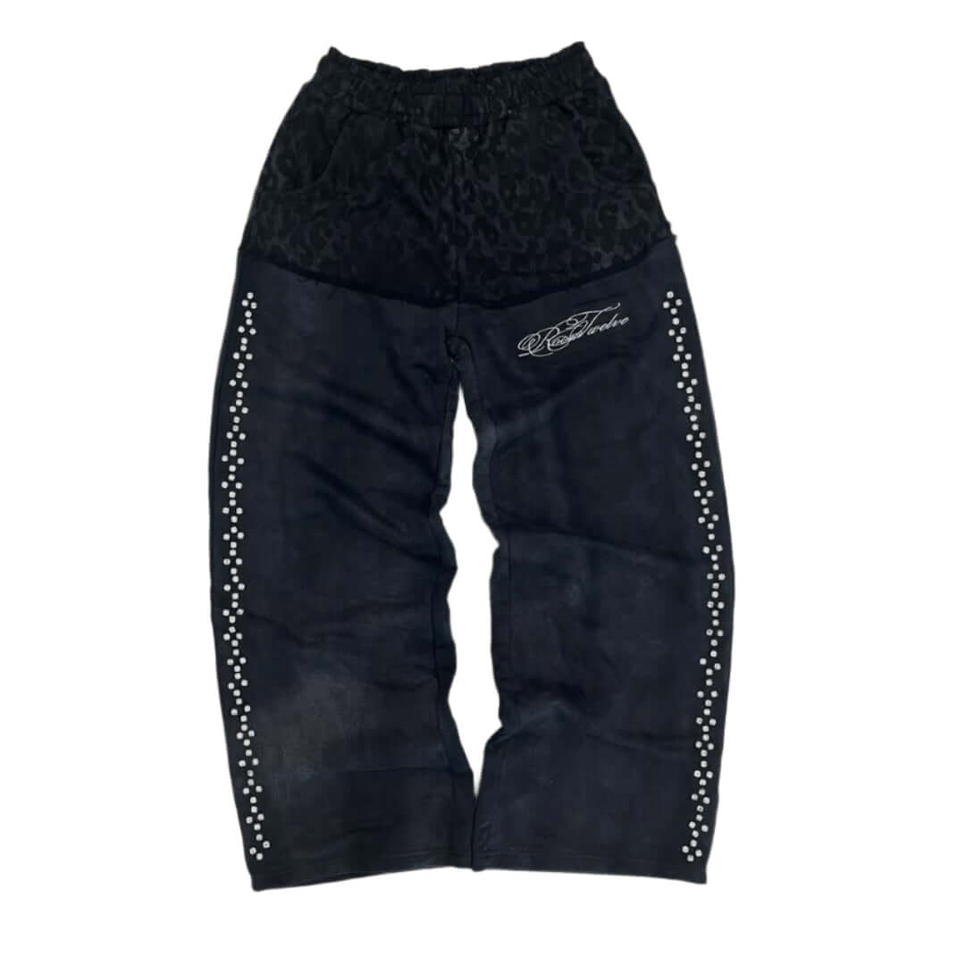 Black Leopard Sweatpants