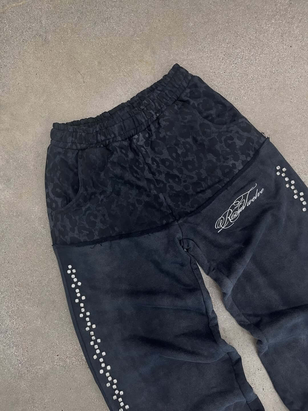 Black Leopard Sweatpants