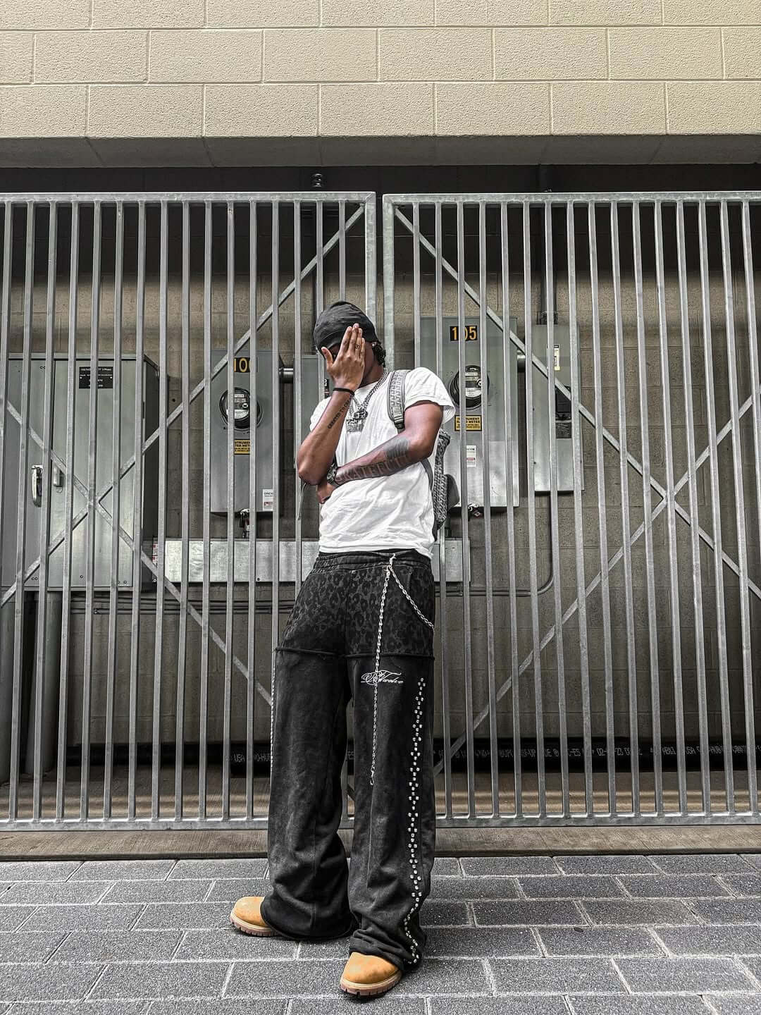 Black Leopard Sweatpants