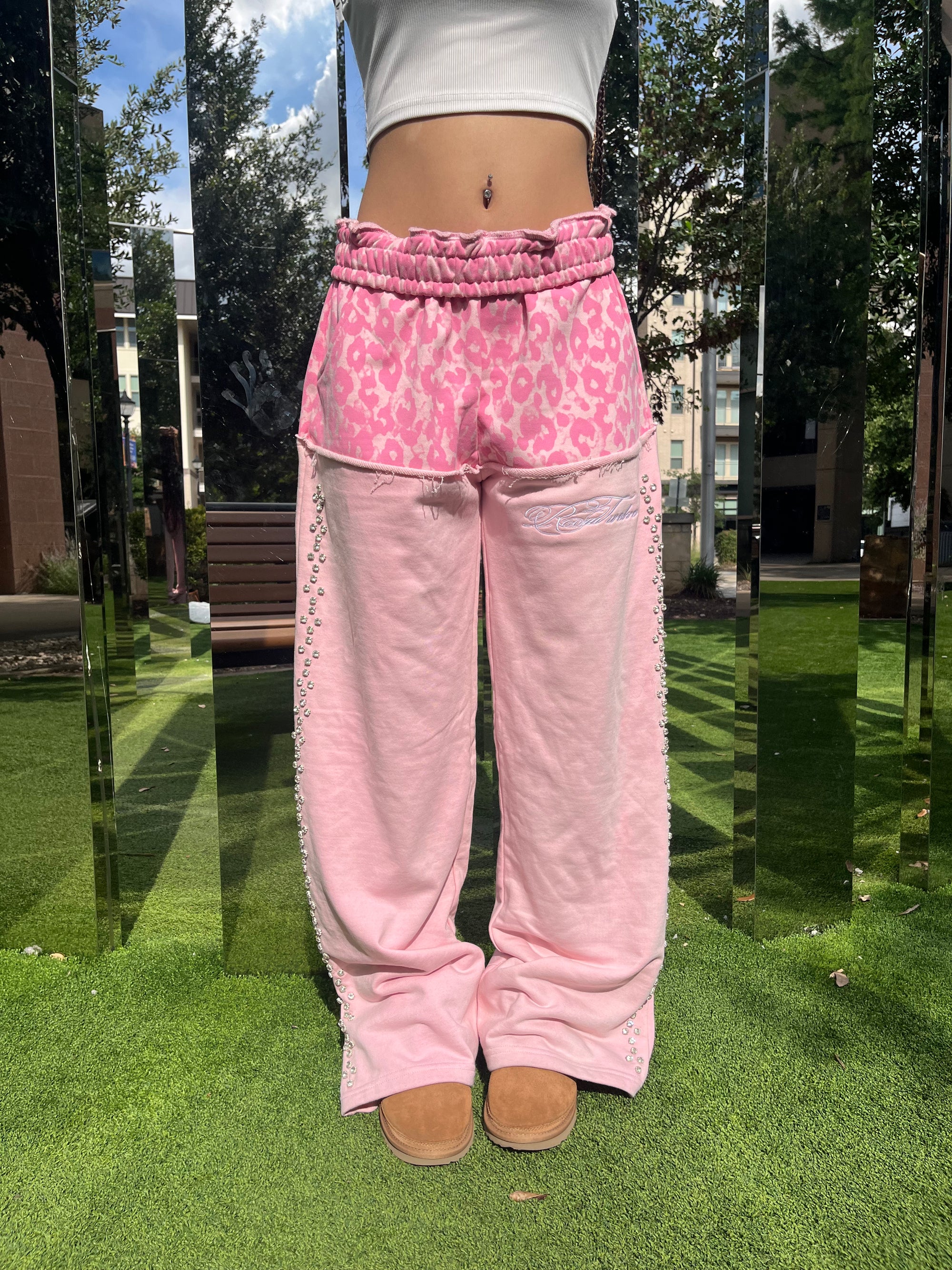 Pink Leopard Sweatpants