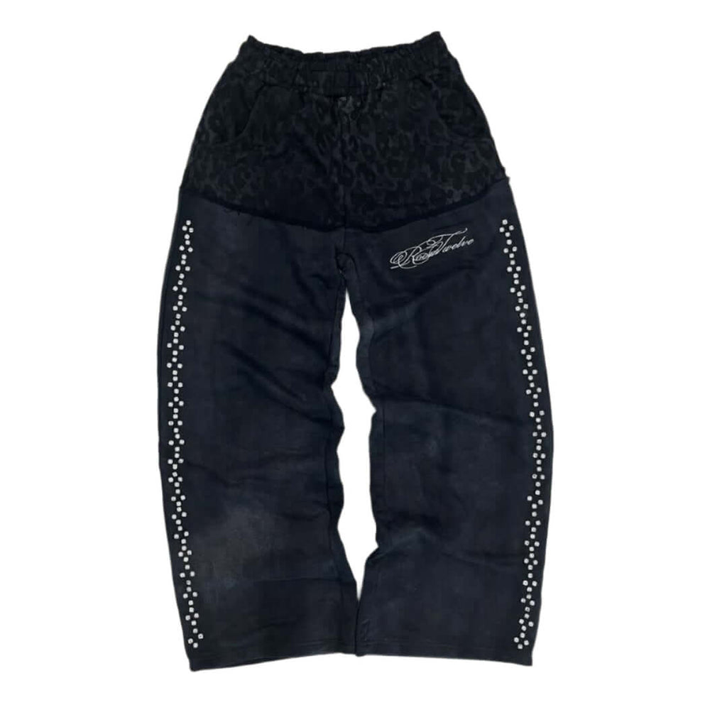Black Leopard Sweatpants